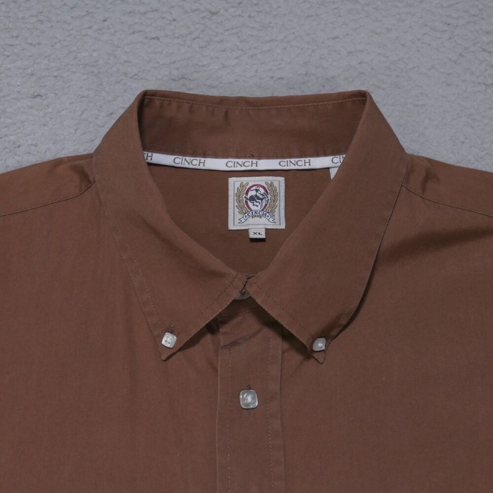 Cinch Shirt Mens XL Western Button Down Long Sleeve Cowboy Brown - Picture 6 of 15